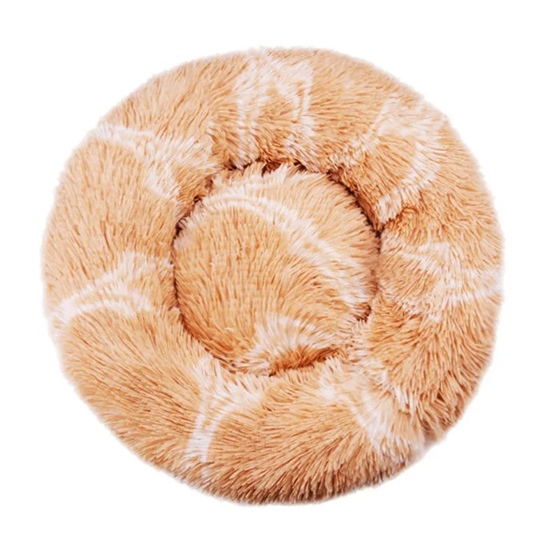 Cozy Calm Donut Pet Bed — Soft Plush Dog & Cat Bed