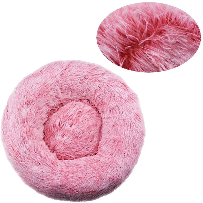 Cozy Calm Donut Pet Bed — Soft Plush Dog & Cat Bed
