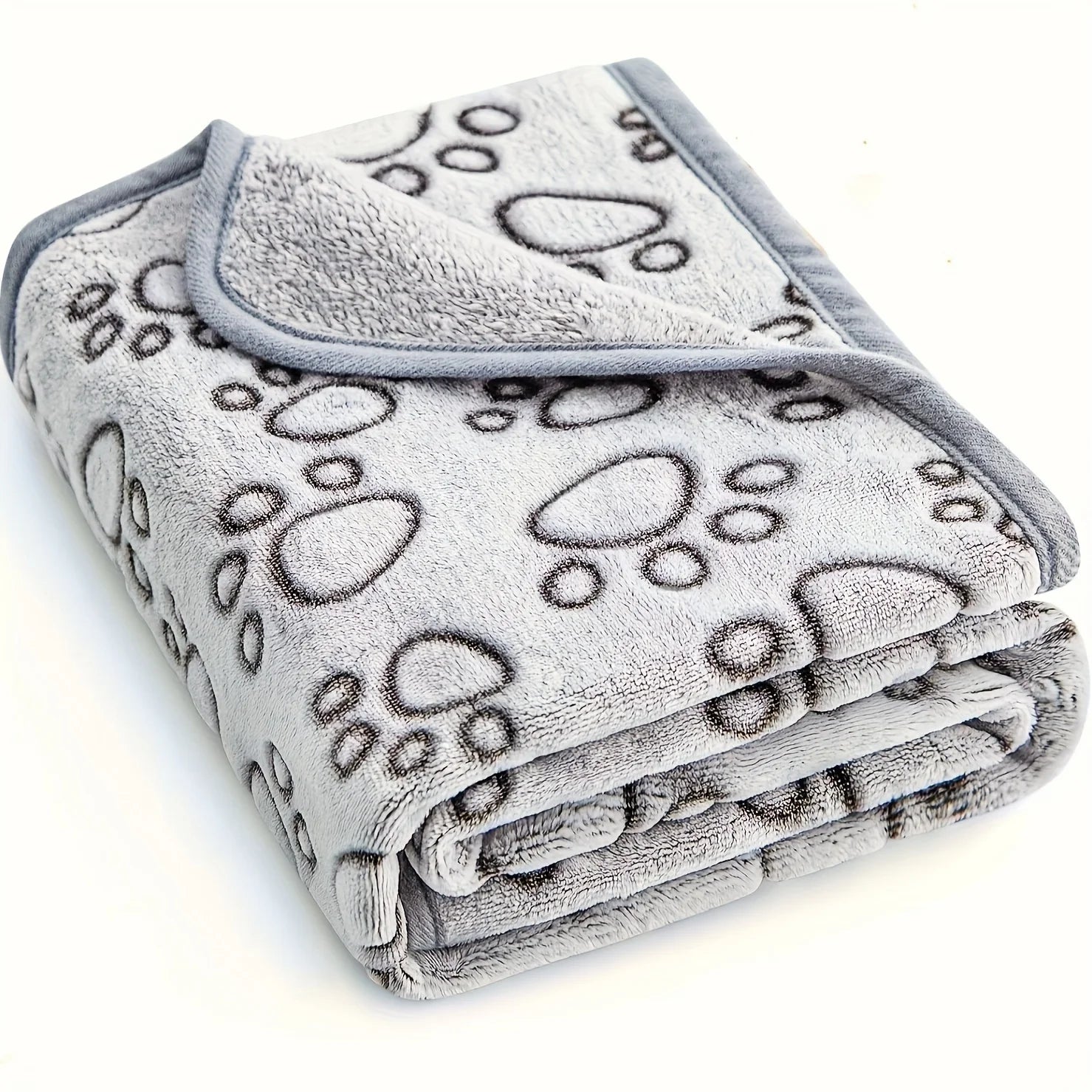 Ultra-Soft Paw Print Pet Blanket — Cozy & Machine Washable