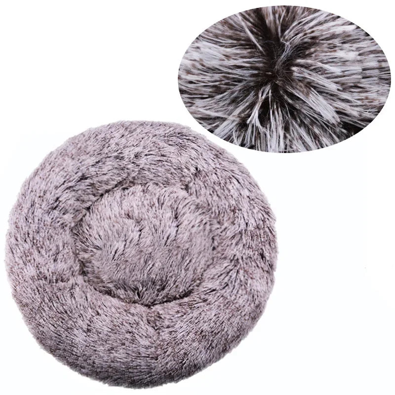 Cozy Calm Donut Pet Bed — Soft Plush Dog & Cat Bed