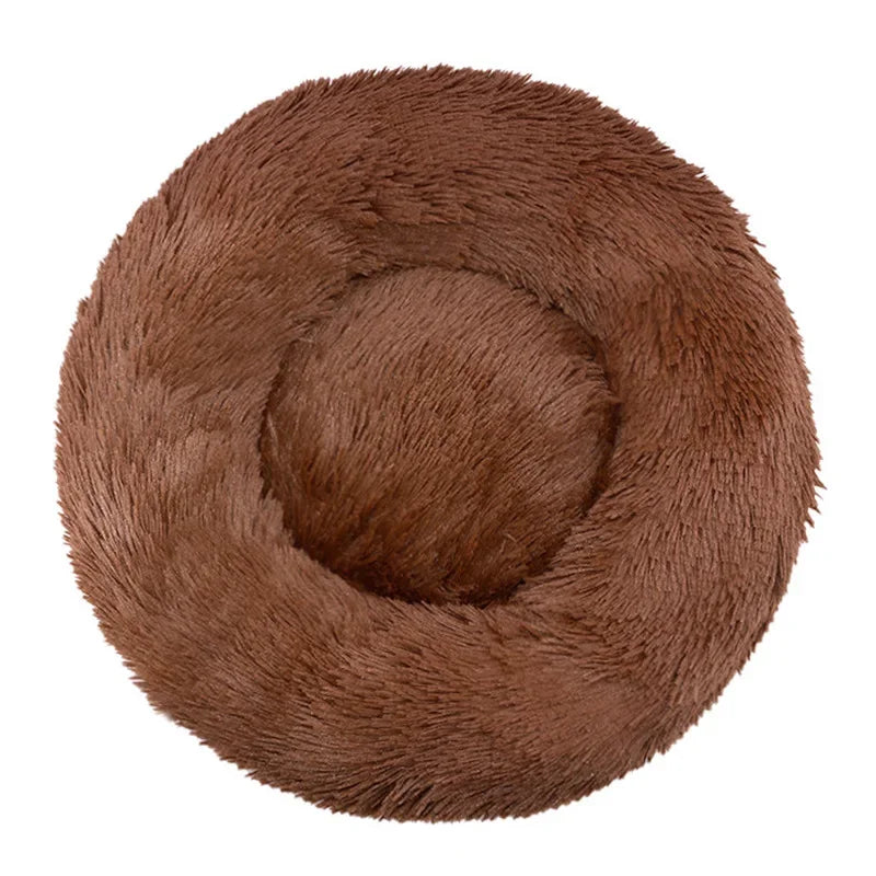 Cozy Calm Donut Pet Bed — Soft Plush Dog & Cat Bed