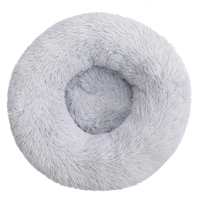 Cozy Calm Donut Pet Bed — Soft Plush Dog & Cat Bed
