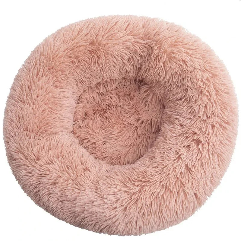 Cozy Calm Donut Pet Bed — Soft Plush Dog & Cat Bed