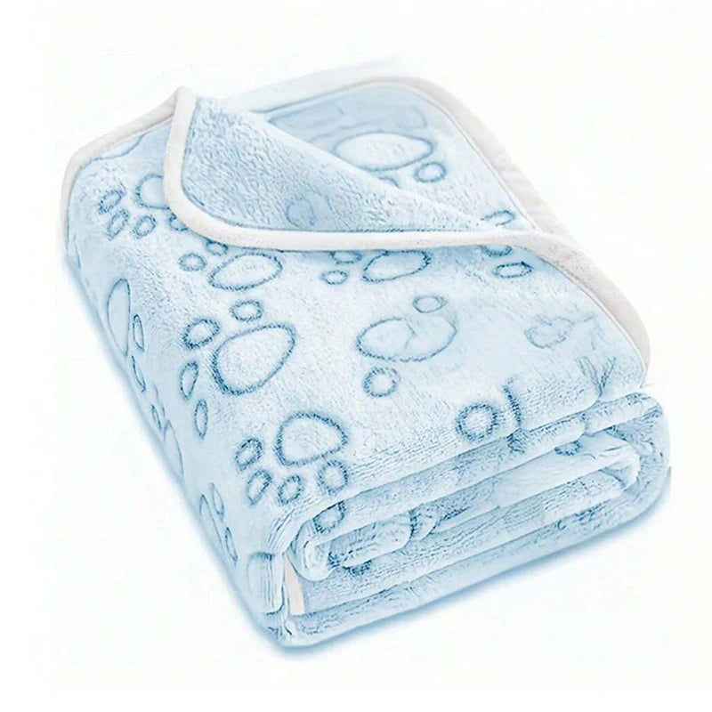 Ultra-Soft Paw Print Pet Blanket — Cozy & Machine Washable