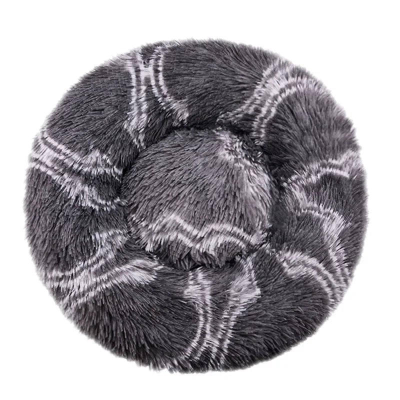 Cozy Calm Donut Pet Bed — Soft Plush Dog & Cat Bed