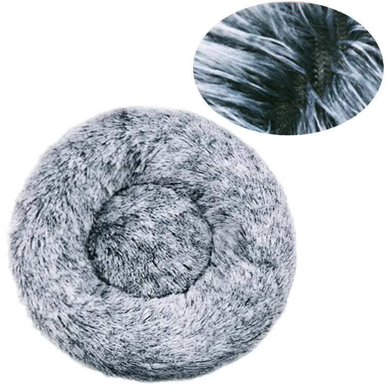 Cozy Calm Donut Pet Bed — Soft Plush Dog & Cat Bed
