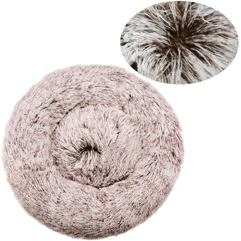 Cozy Calm Donut Pet Bed — Soft Plush Dog & Cat Bed