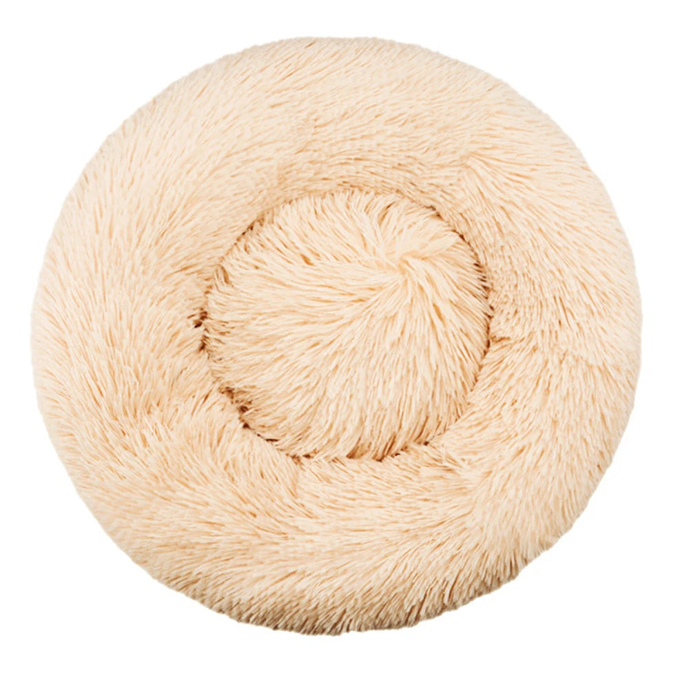 Cozy Calm Donut Pet Bed — Soft Plush Dog & Cat Bed