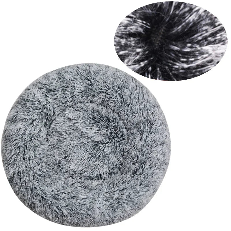 Cozy Calm Donut Pet Bed — Soft Plush Dog & Cat Bed