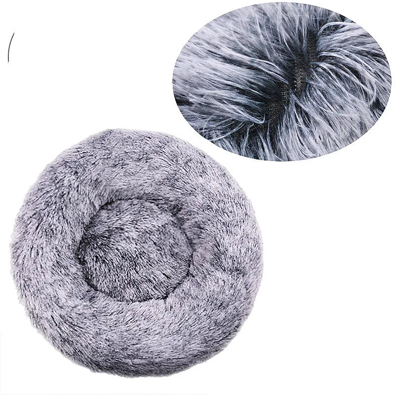 Cozy Calm Donut Pet Bed — Soft Plush Dog & Cat Bed