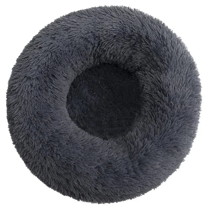 Cozy Calm Donut Pet Bed — Soft Plush Dog & Cat Bed