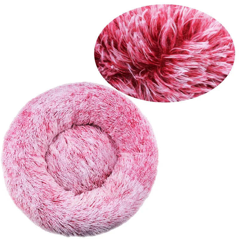 Cozy Calm Donut Pet Bed — Soft Plush Dog & Cat Bed